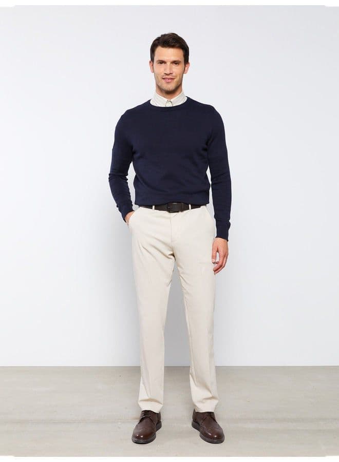 Crew Neck Long Sleeve Men's Knitwear Sweater