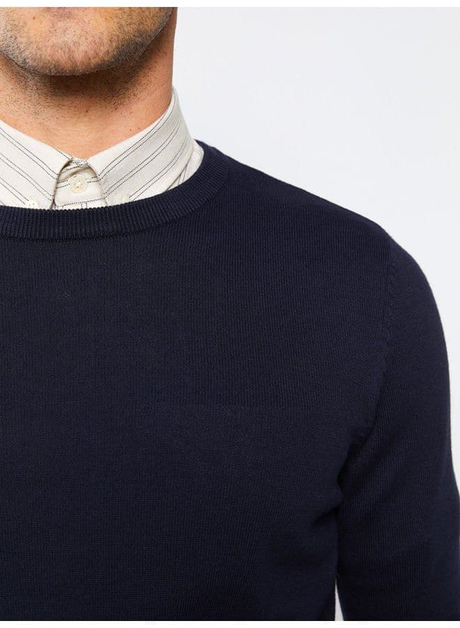 Crew Neck Long Sleeve Men's Knitwear Sweater