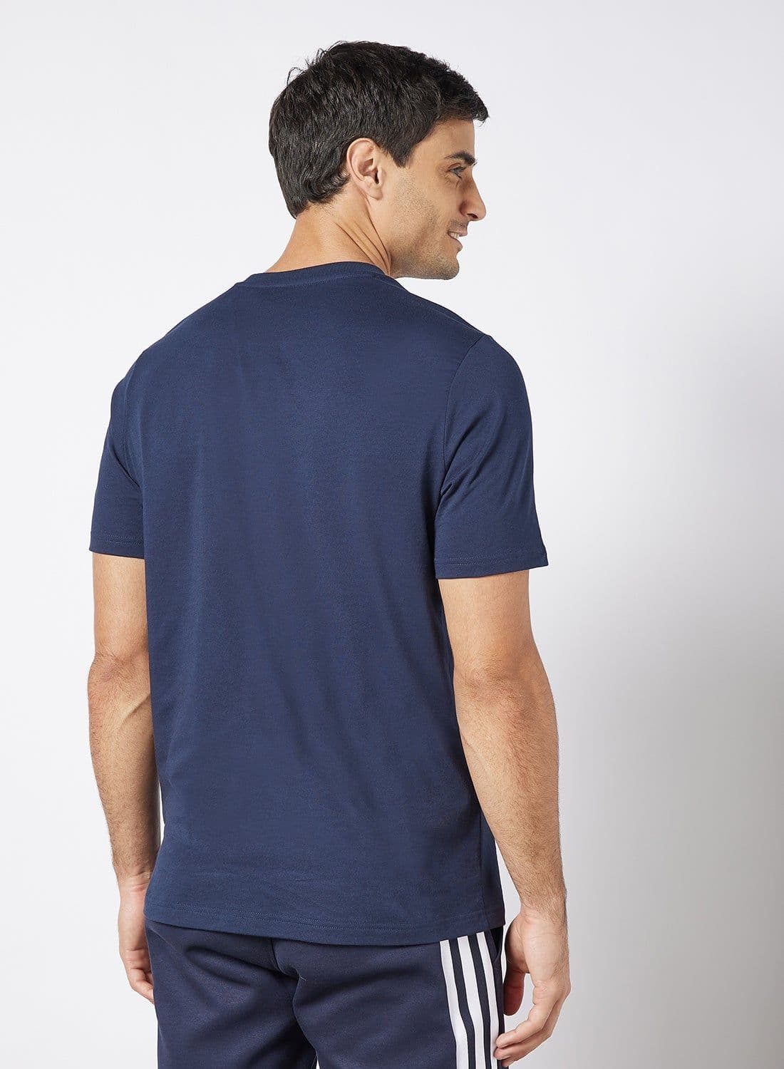 Essentials Embroidered Linear Logo T-Shirt Navy