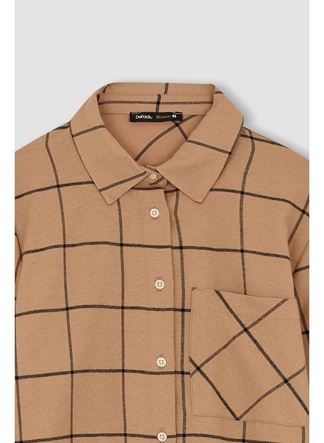 Woman Brown Long Sleeve Tunic LT.CAMEL